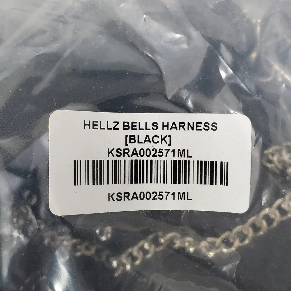 KILLSTAR Hellz Bells Gothic Punk Pentagram Body Harness Chain Choker Belt Black